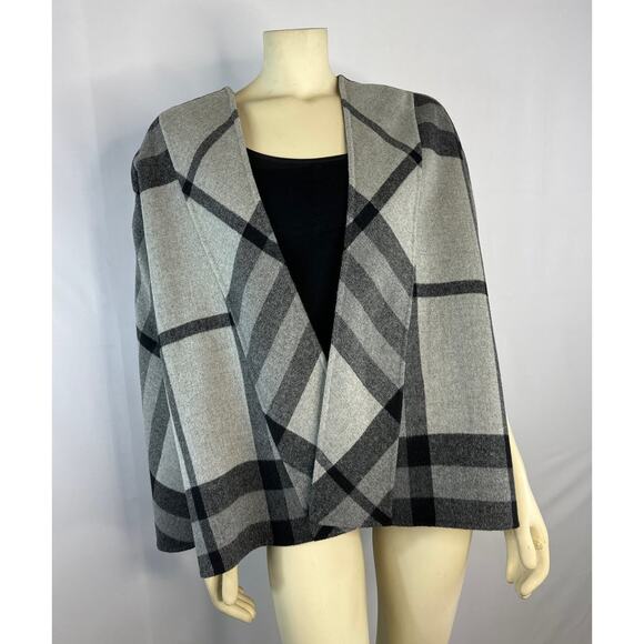 Talbots cape black & gray Angora & Wool mix size small / medium - Picture 3 of 12
